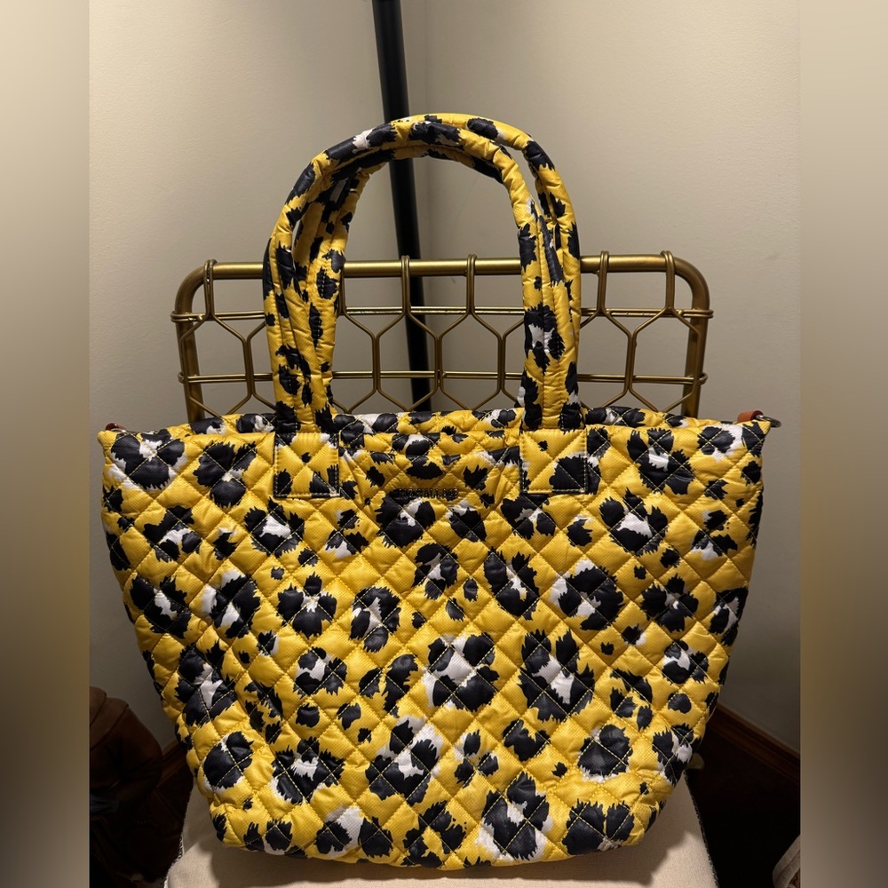 MZ Wallace Medium Metro Deluxe Tote Yellow Leopard